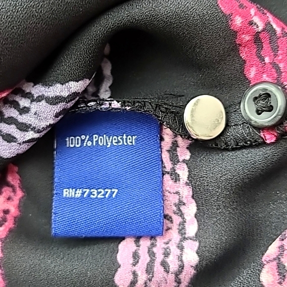 ⭐️3/ $3⭐️ APT. 9 Black Pink Purple Stripes Roll-Up Sleeves Zip Crew Collar Sz M - Picture 10 of 15